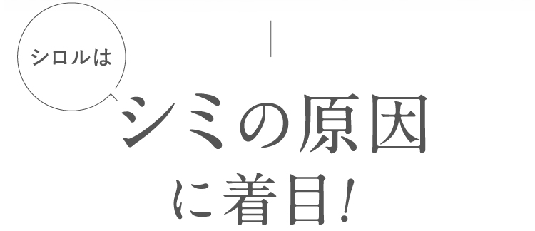 シロルはシミの原因に着目！