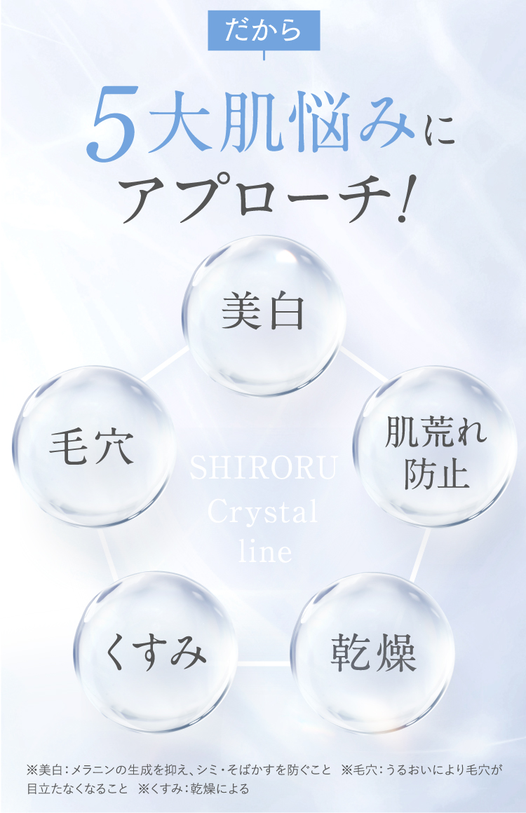 だから5大肌悩みにアプローチ！
