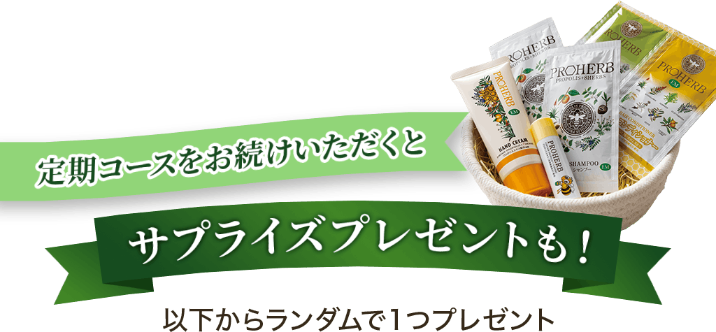 定期コースをお続けいただくとサプライズプレゼントも!