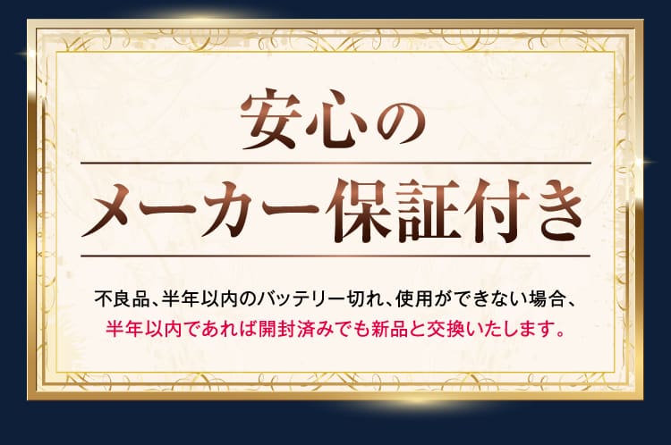 安心のメーカー保証付き