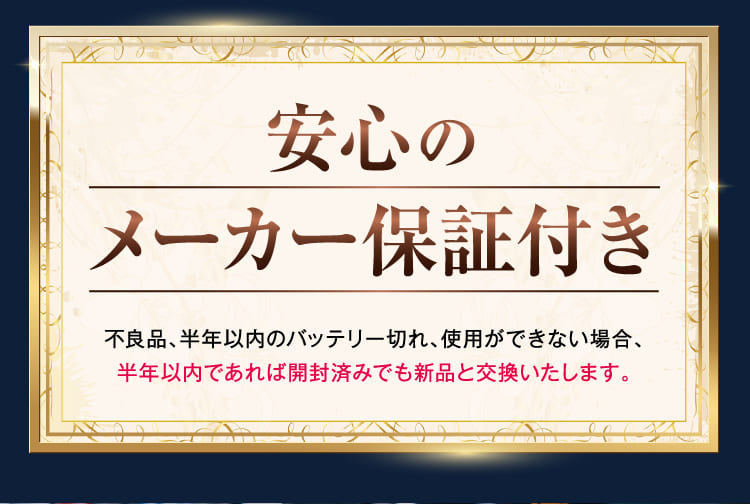 安心のメーカー保証付き