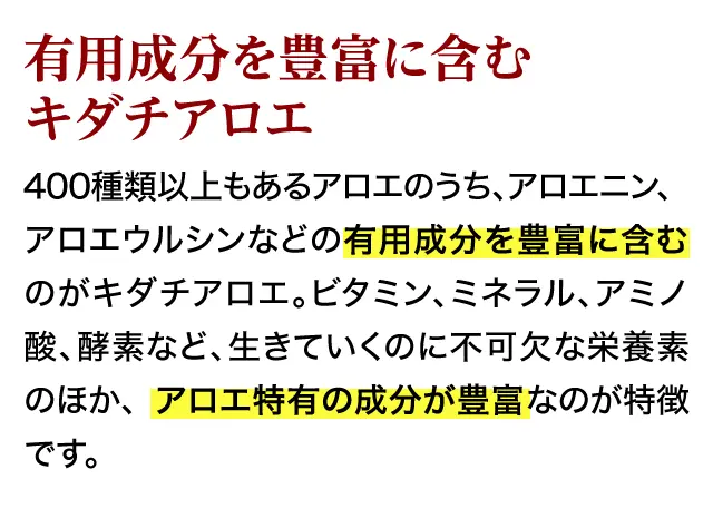でもなぜキダチアロエがいいの？