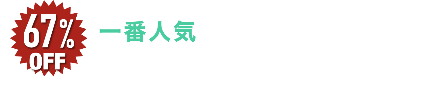 67%OFF  一番人気でお得な定期コース 通常価格より11,100円割引