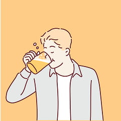 ビールを飲む男性イラスト