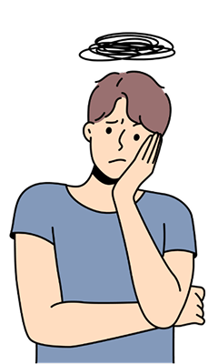 悩んでいる男性イラスト