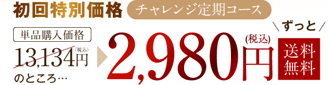 セラムファンデーション　チャレンジ定期コース 単品購入価格13,134円（税込）のところ初回特別価格2,980円（税込）