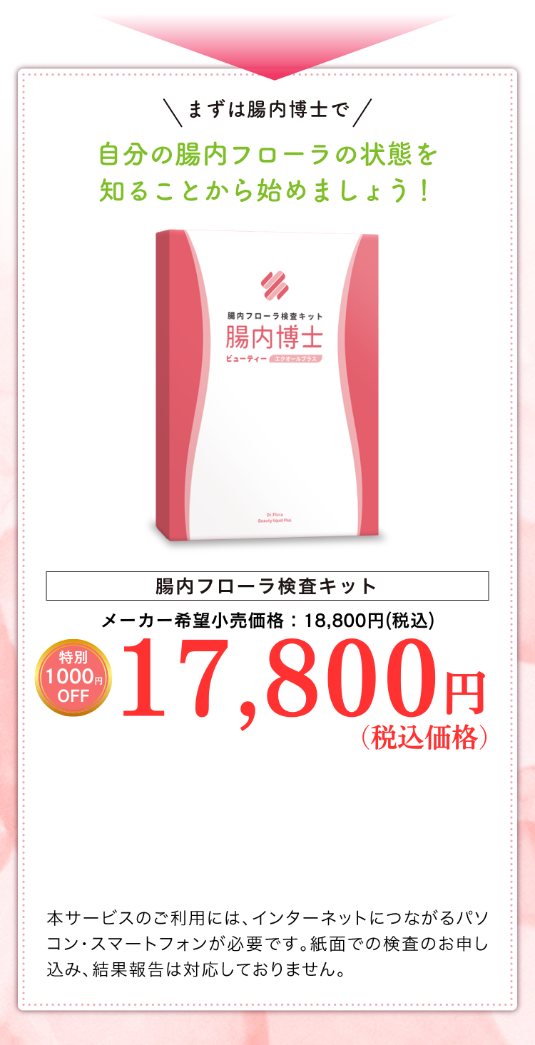 腸内フローラ検査キット 腸内博士ビューティー エクオールプラス