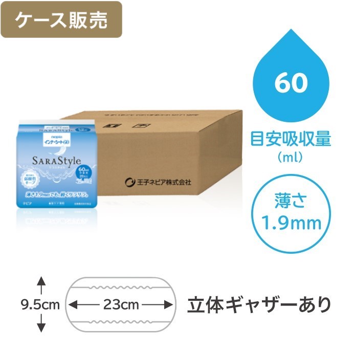 ネピアインナ-シ-ト60 20枚 王子ネピア 生理用品 nepiaネピア超うす インナーシート60 (レギュラー)20枚 54入(3合