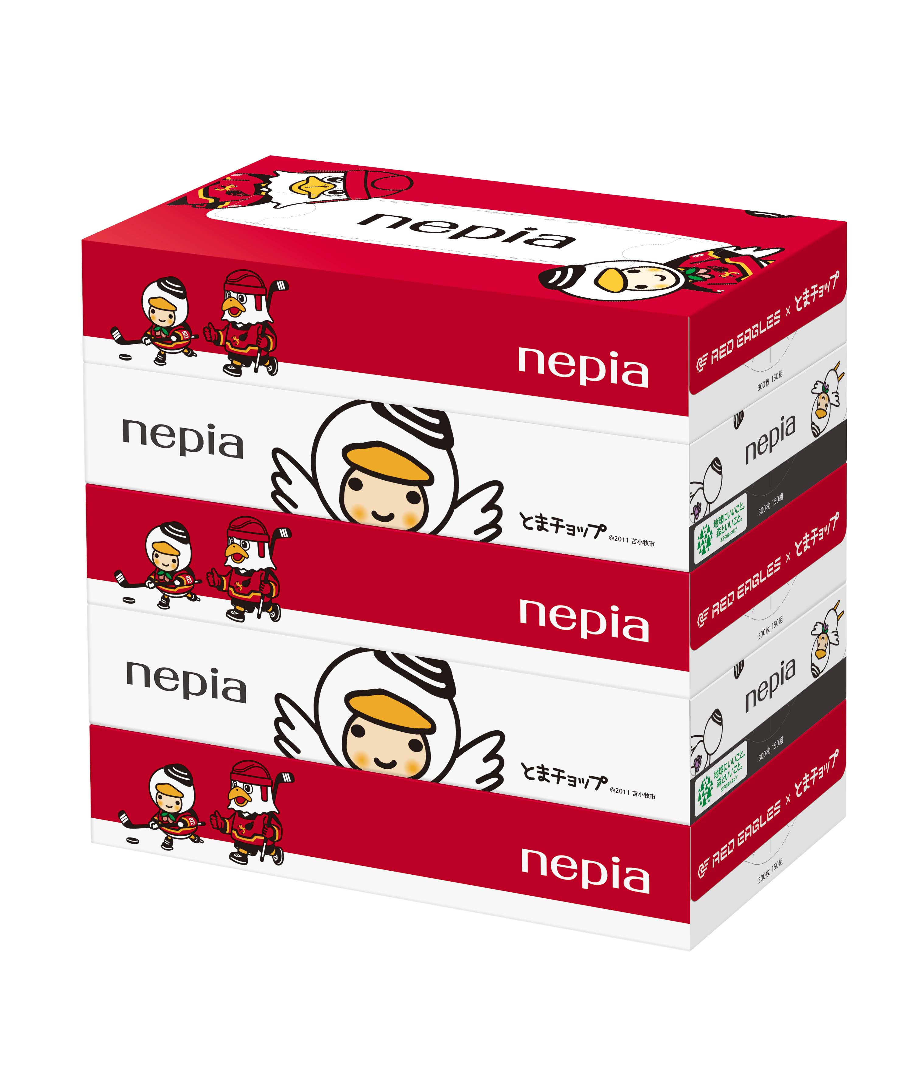 【ケース】ネピア レッドイーグルス北海道×とまチョップコラボティシュ150組5コパック×12パック➁