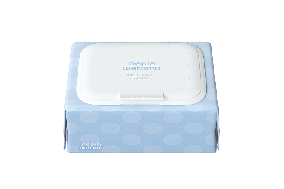 【ケース販売】ネピアwetomo除菌ウエットティシュアルコールタイプ50枚入り2個パック