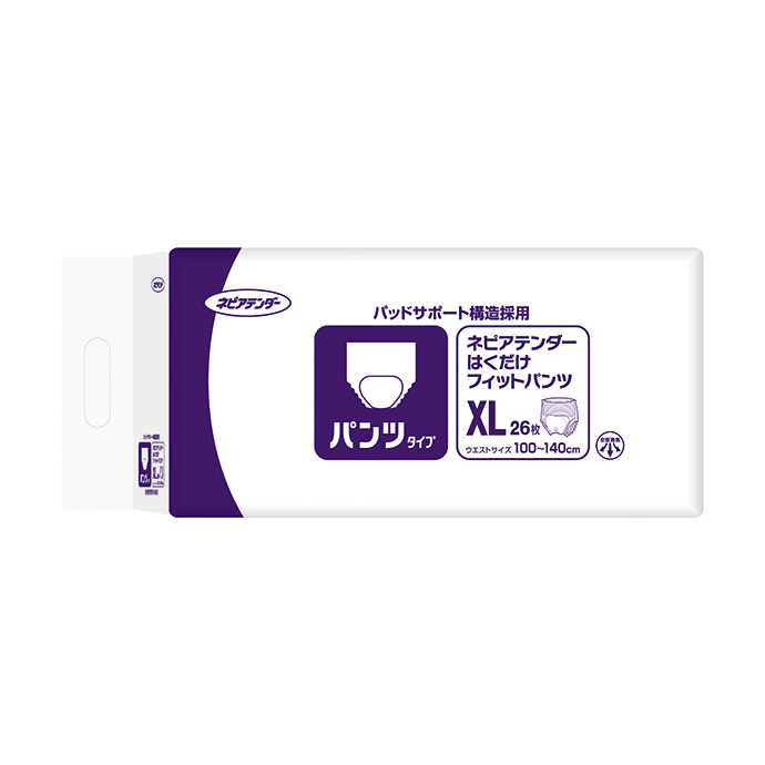 ネピアテンダーはくだけフィットパンツXLサイズ26枚×4パック