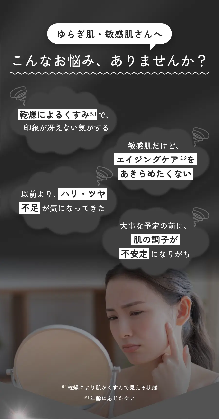 ゆらぎ肌・敏感肌さんへ こんなお悩み、ありませんか？