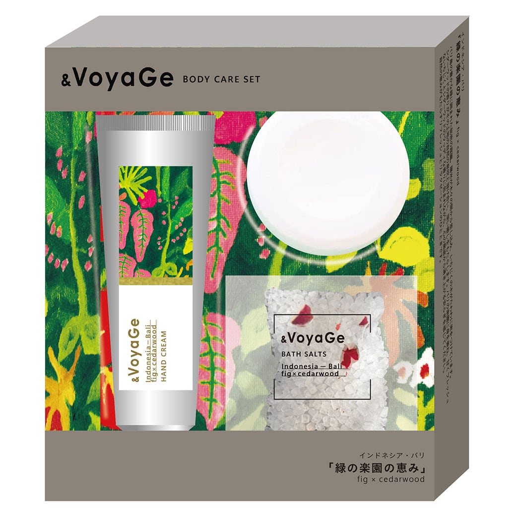 【mifull】&VoyaGe ボディケアセット バリ｜ギフト CICA配合 いちじくの香り ハンドクリーム バスソルト