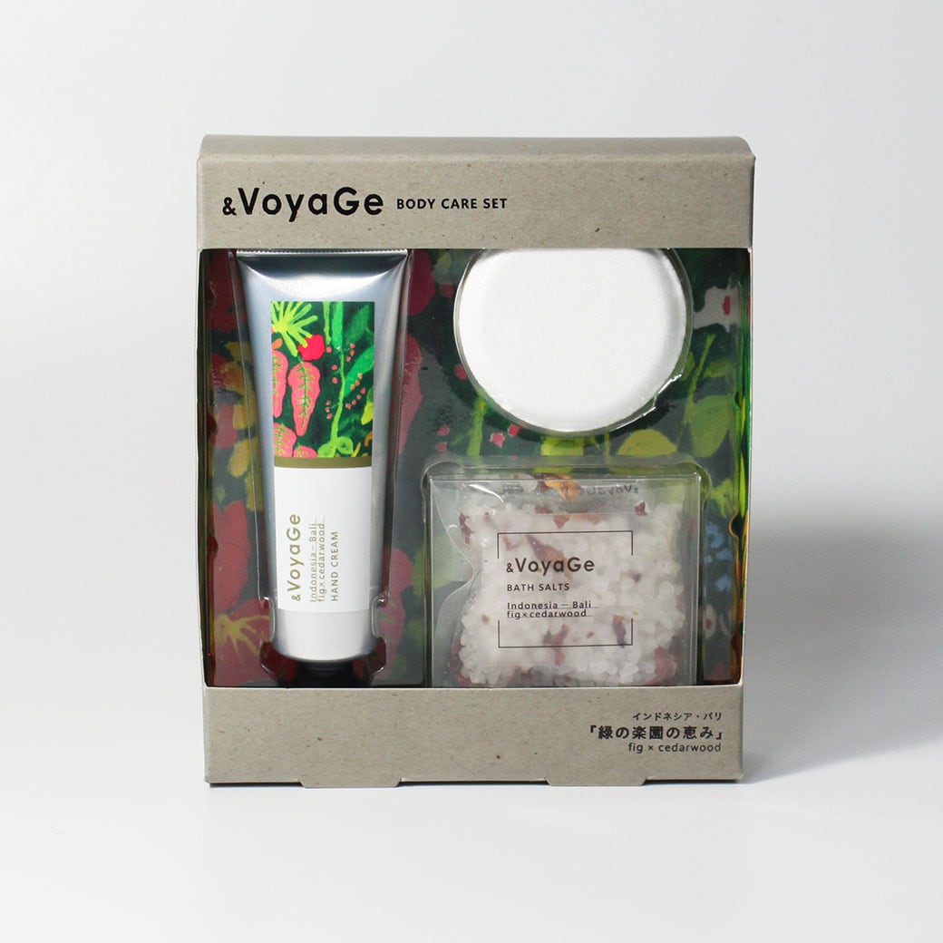 【mifull】&VoyaGe ボディケアセット バリ｜ギフト CICA配合 いちじくの香り ハンドクリーム バスソルト