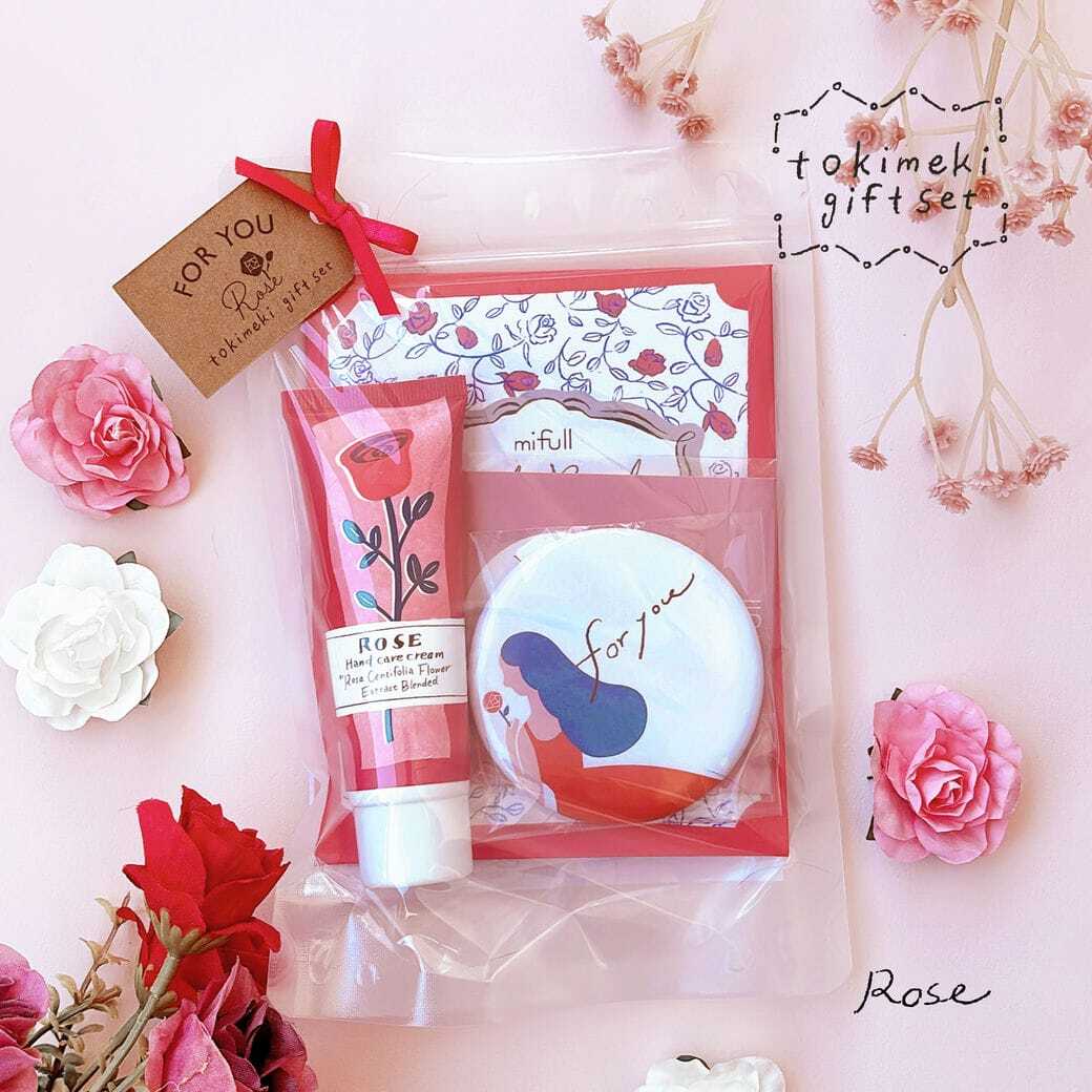 【mifull】tokimeki gift set ローズ｜ギフトセット ローズの香り ハンドクリーム バスパウダー