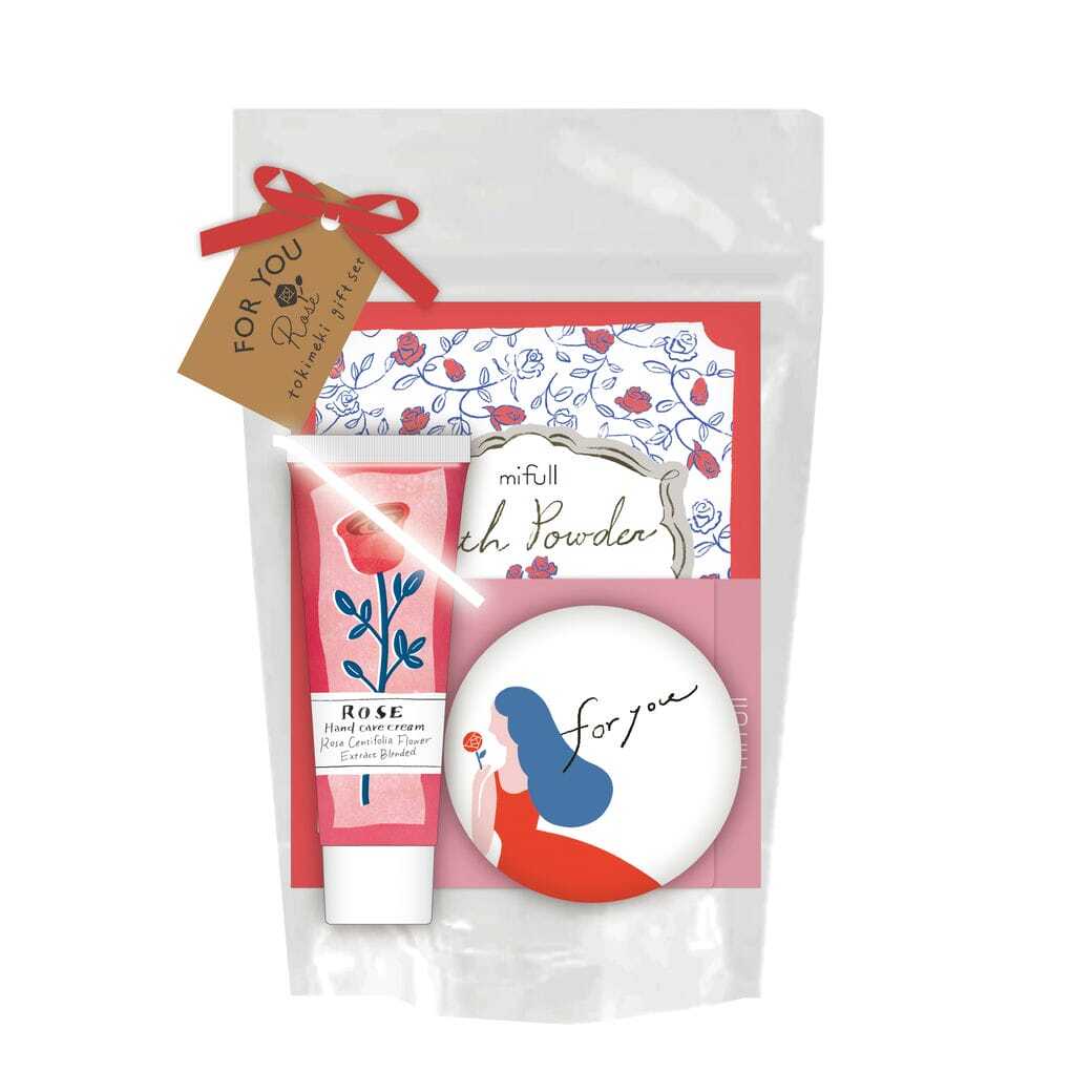 【mifull】tokimeki gift set ローズ｜ギフトセット ローズの香り ハンドクリーム バスパウダー