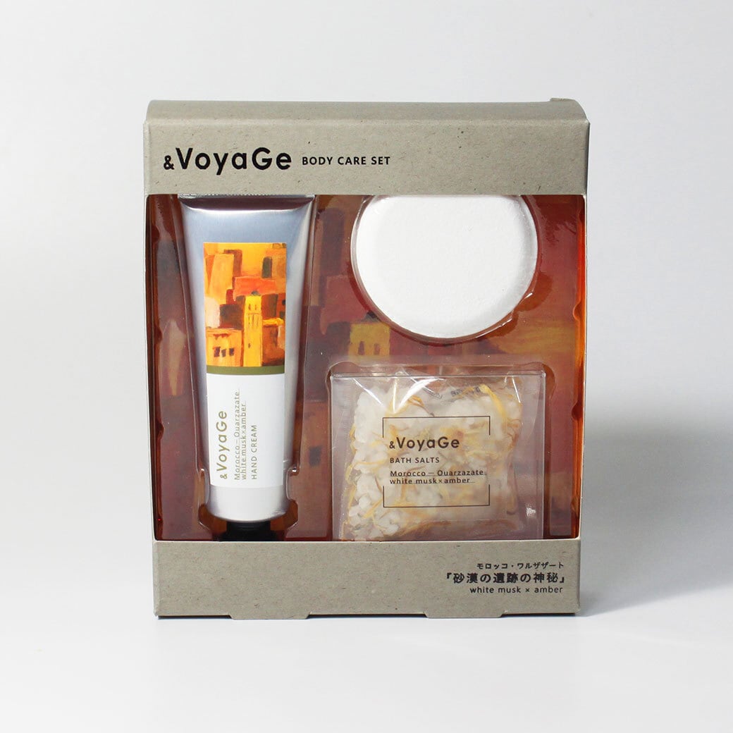 【mifull】&VoyaGe ボディケアセット モロッコ｜ギフト CICA配合 ホワイトムスクの香り ハンドクリーム バスソルト