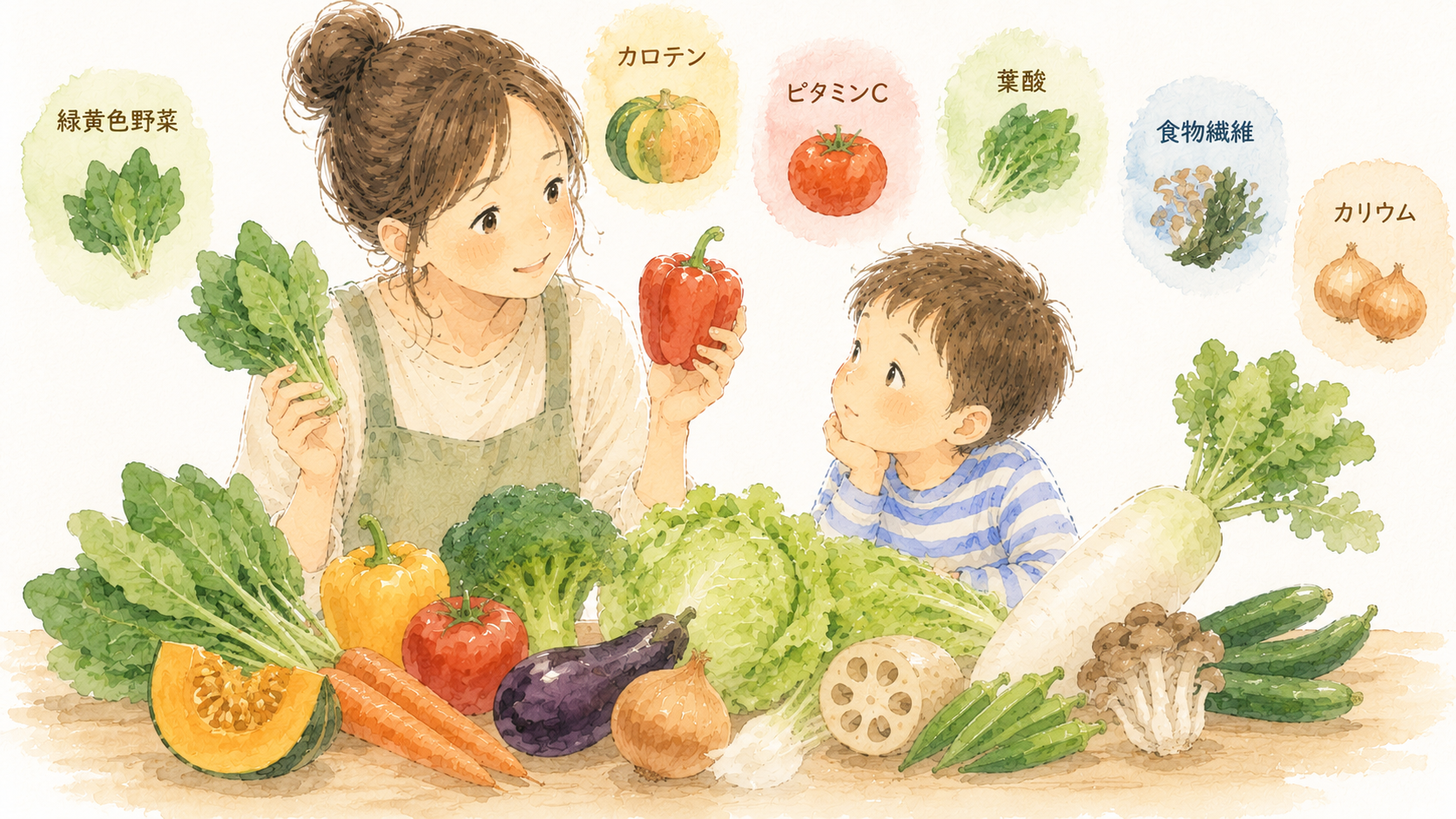 野菜を嫌がる子どもと母親