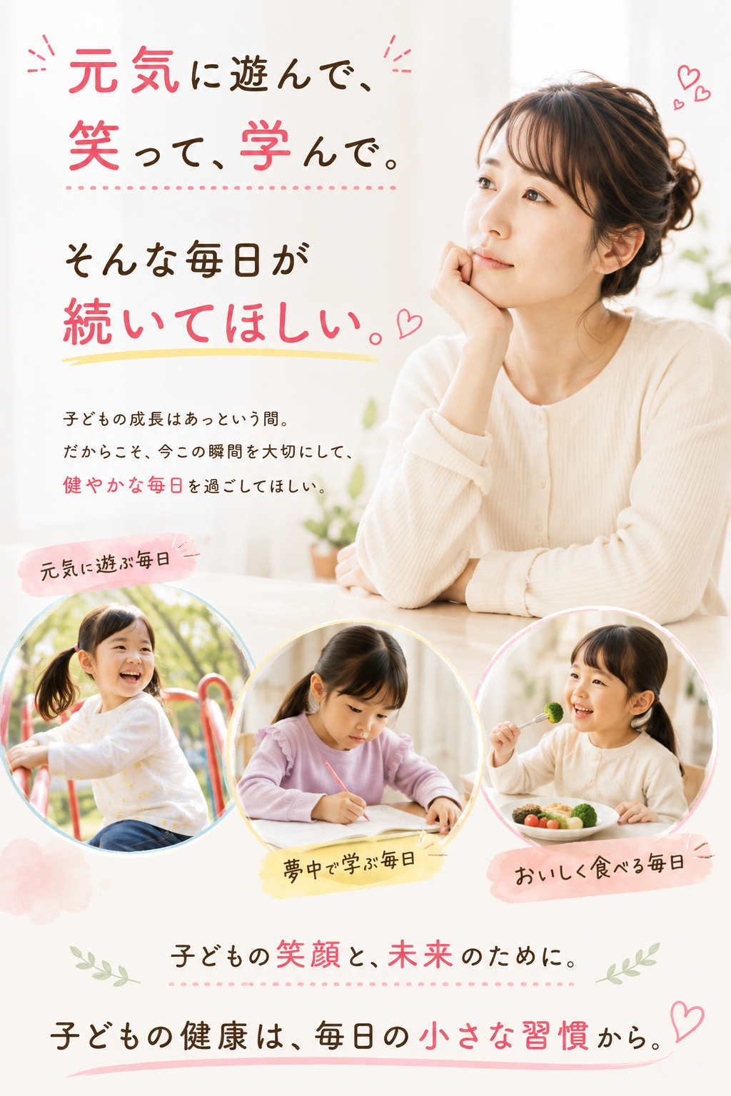 毎日元気いっぱいでいてほしい。笑顔で過ごすお子さまの毎日に