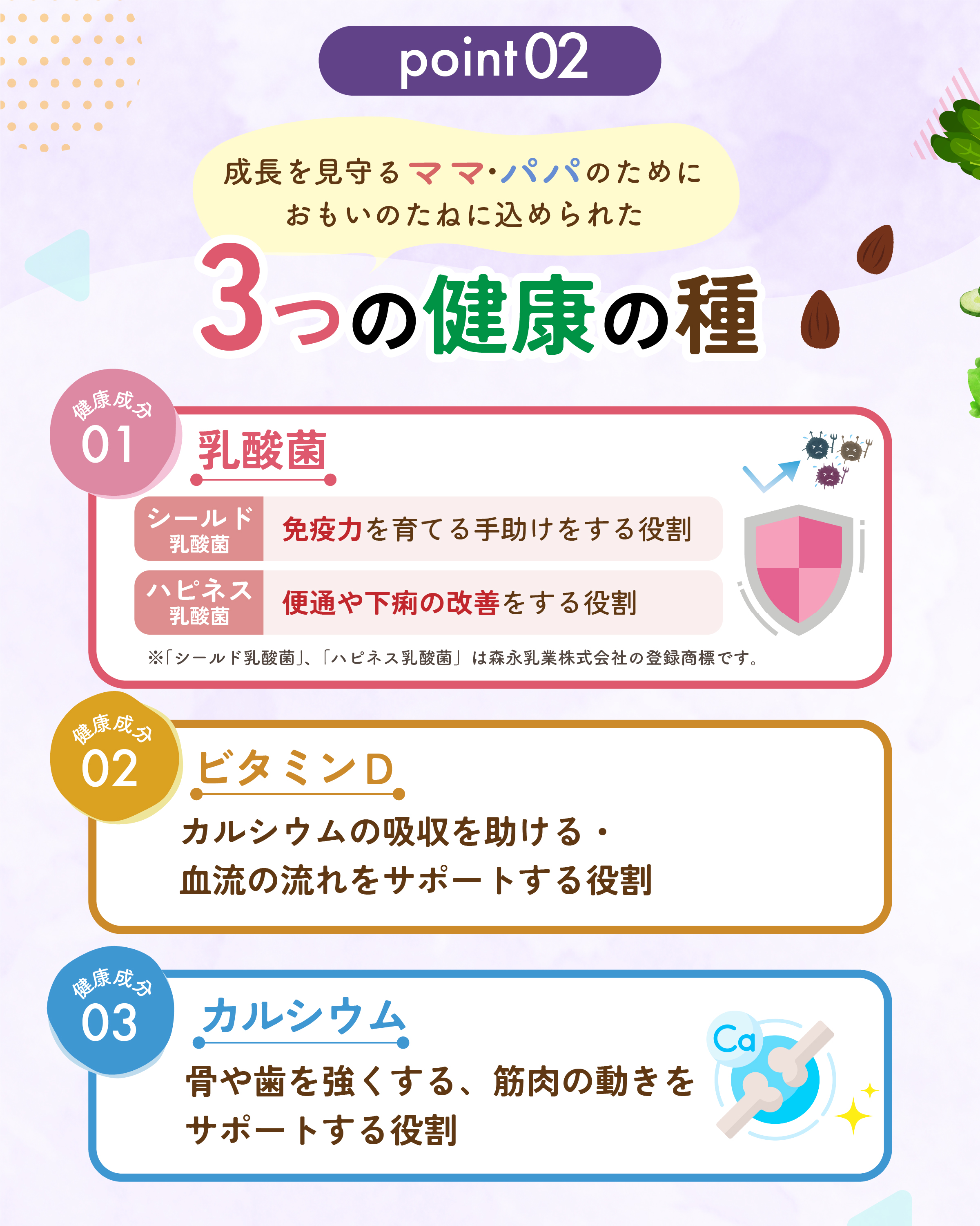乳酸菌 ビタミンD カルシウムを配合