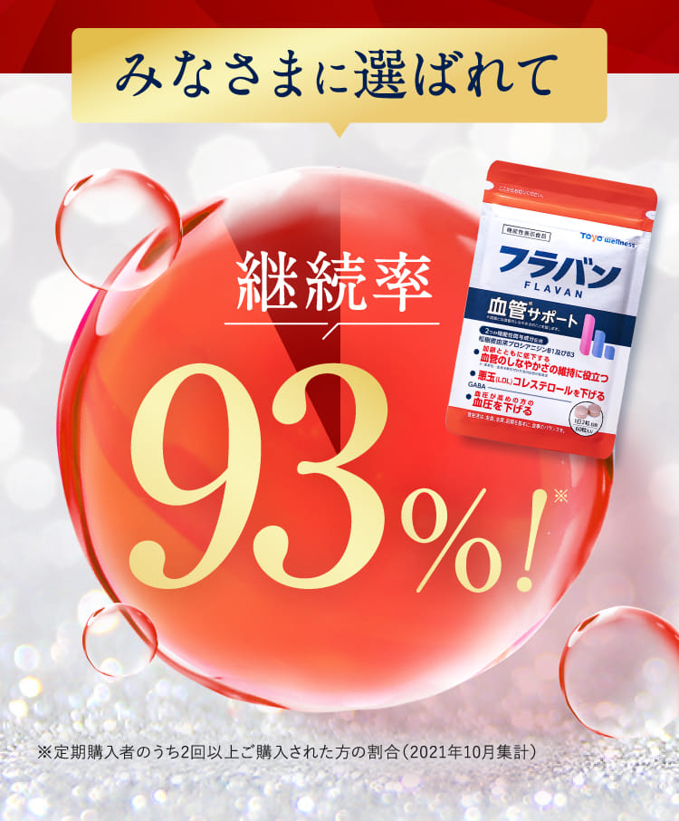 みなさまに選ばれて継続率93％！　