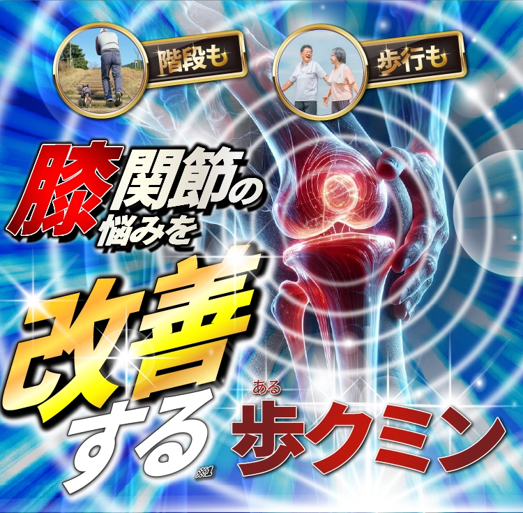 膝関節の悩みを改善する歩クミン