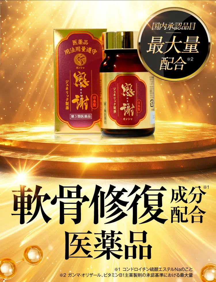 軟骨修復成分配合の医薬品