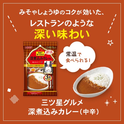 三ツ星グルメ 深煮込みカレー(中辛） 150g×3袋 セット数: 単品
