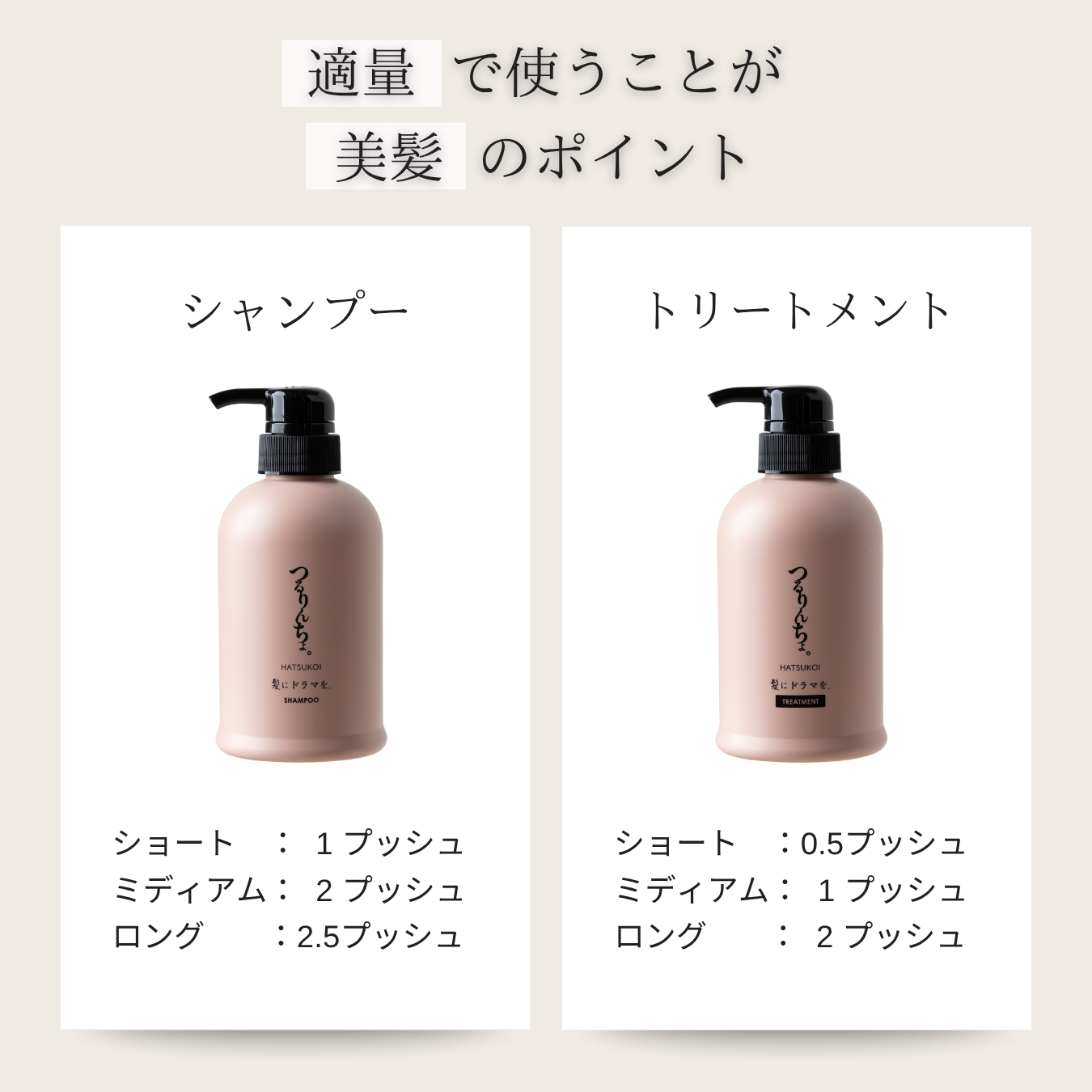 【セット】つるりんちょ。 HATSUKOI シャンプー＆トリートメント（ボトル）