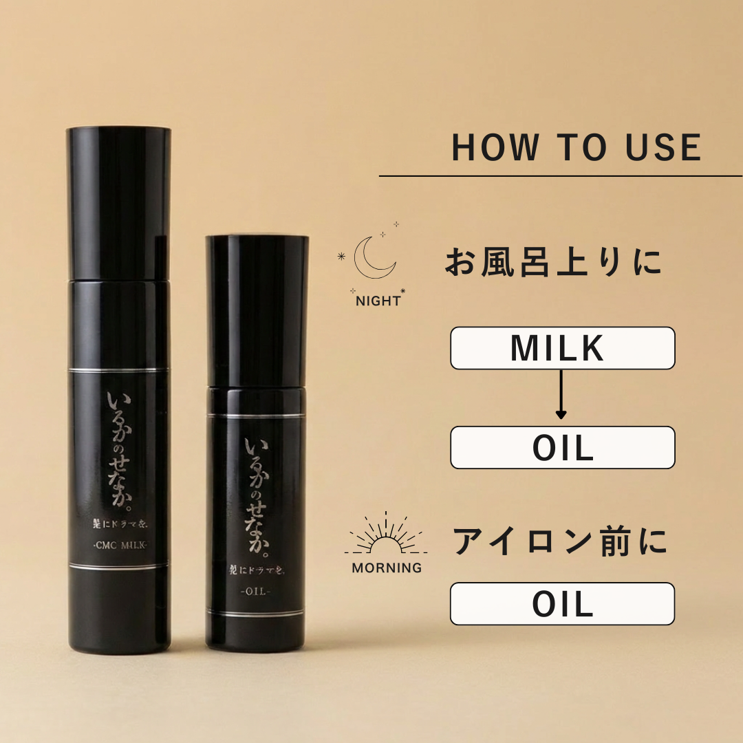 髪にドラマを。トライアルセット（リセットケア＋シャンプー＋２種類のトリートメント＋オイル＋ミルク）