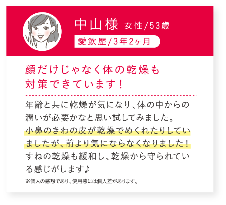 顔だけじゃなく体の乾燥も対策できています!