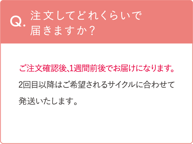 注文してどれくらいで届きますか?