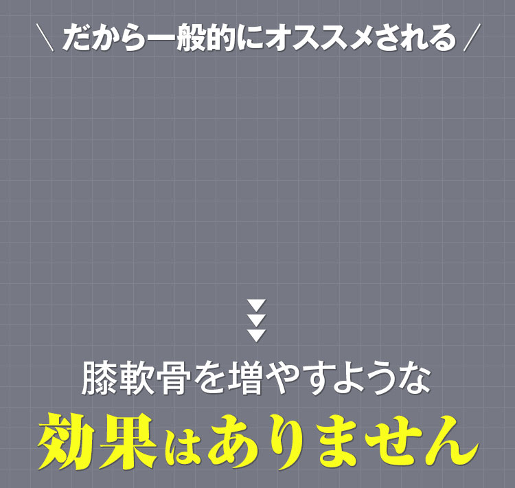 膝軟骨を増やすような効果はありません