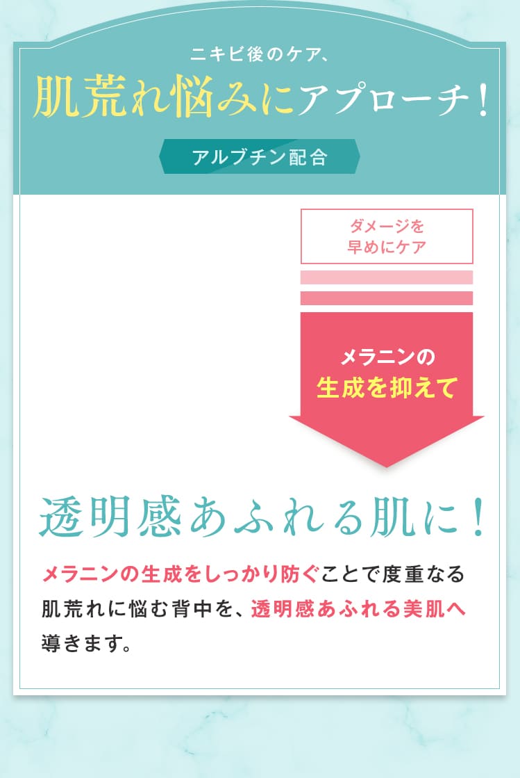 「アルブチン」がメラニンの生成を防いで透明感あふれる肌に。