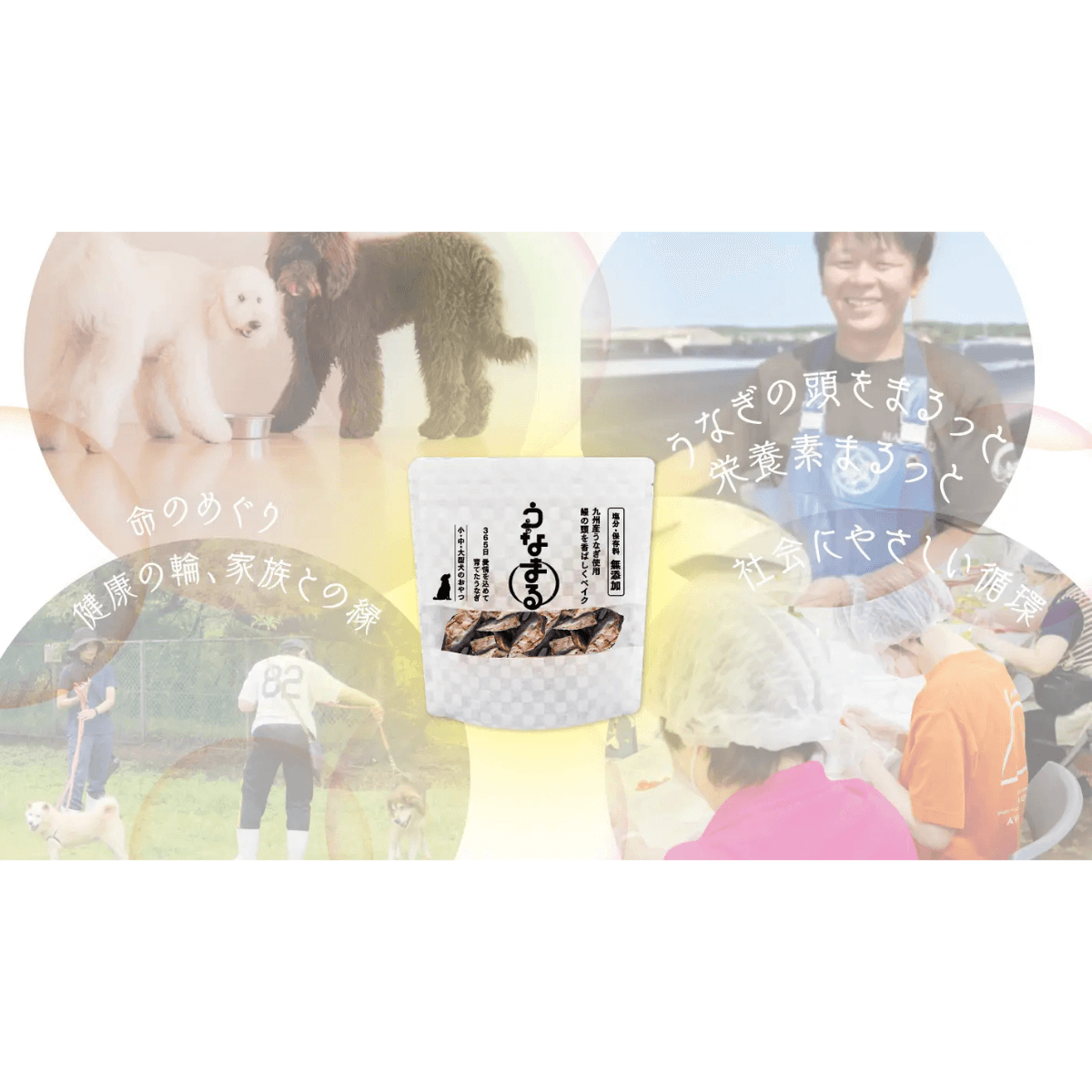 公式先行発売！『うなまる』<br>（九州産うなぎの頭使用）<br>養鰻家がつくった犬のおやつ<br>3袋セット