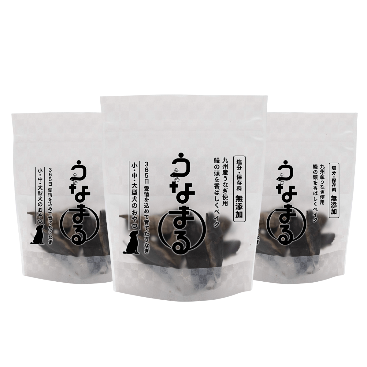 公式先行発売！『うなまる』<br>（九州産うなぎの頭使用）<br>養鰻家がつくった犬のおやつ<br>3袋セット