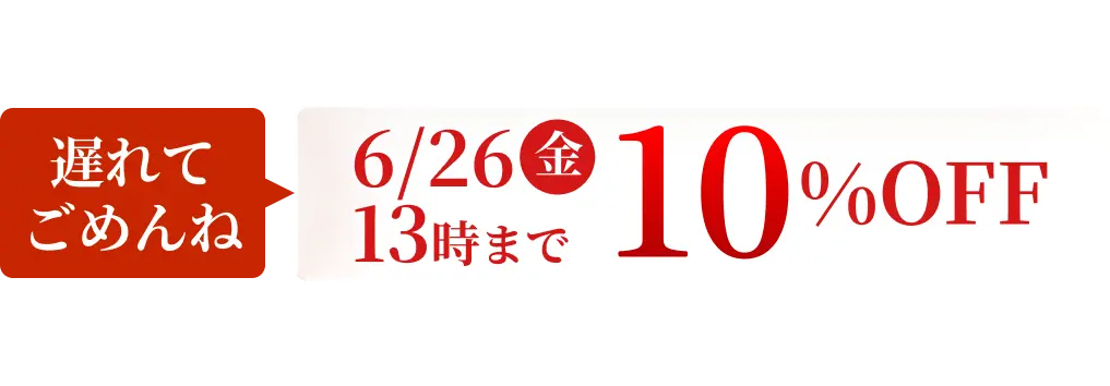 6/26（金）13時まで 10％OFF