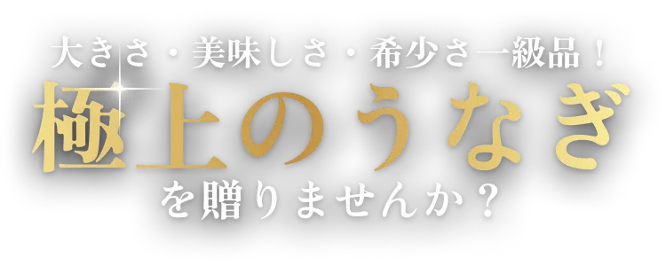 大きさ・美味しさ・希少さ一級品！極上のうなぎを贈りませんか？