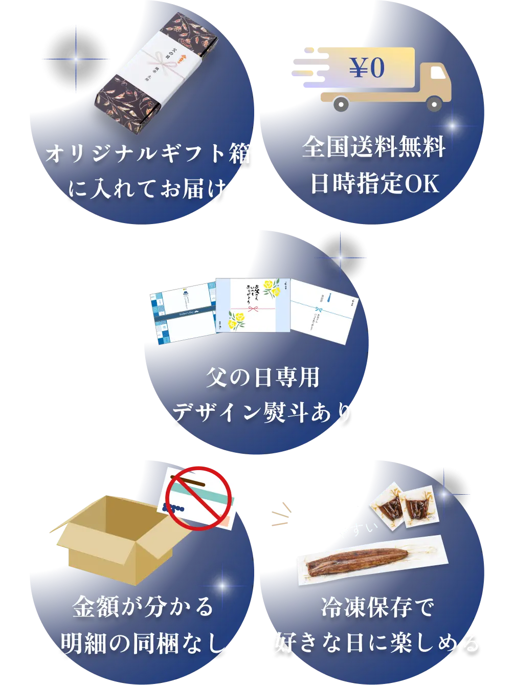オリジナルギフト箱に入れてお届け◆全国送料無料日時指定OK◆父の日専用デザイン熨斗あり◆金額が分かる明細の同梱なし◆小分けで保存しやすい 冷凍保存で好きな日に楽しめる