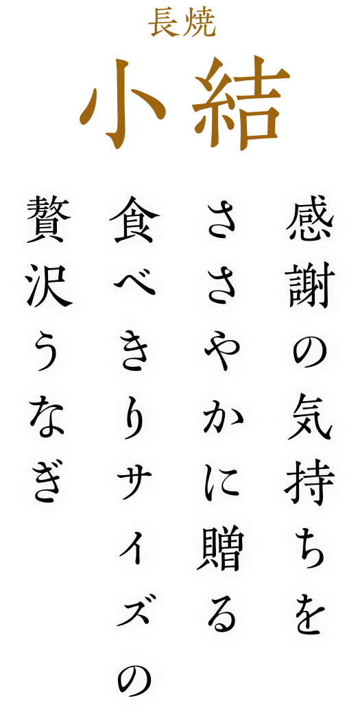 長焼 小結 感謝の気持をささやかに贈る食べきりサイズの贅沢うなぎ