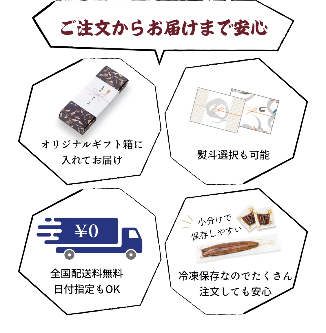 ご注文からお届けまで安心◆オリジナルギフト箱に 入れてお届け◆熨斗選択も可能◆全国配送料無料 日付指定もOK◆冷凍保存なのでたくさん注文しても安心