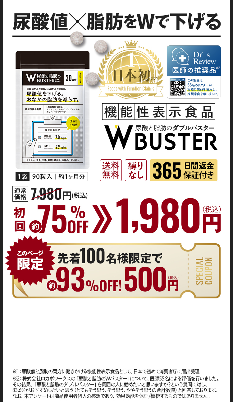 尿酸値×脂肪をWで下げる