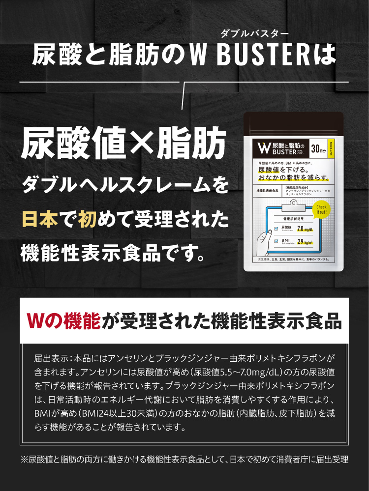尿酸と脂肪のW BUETERは