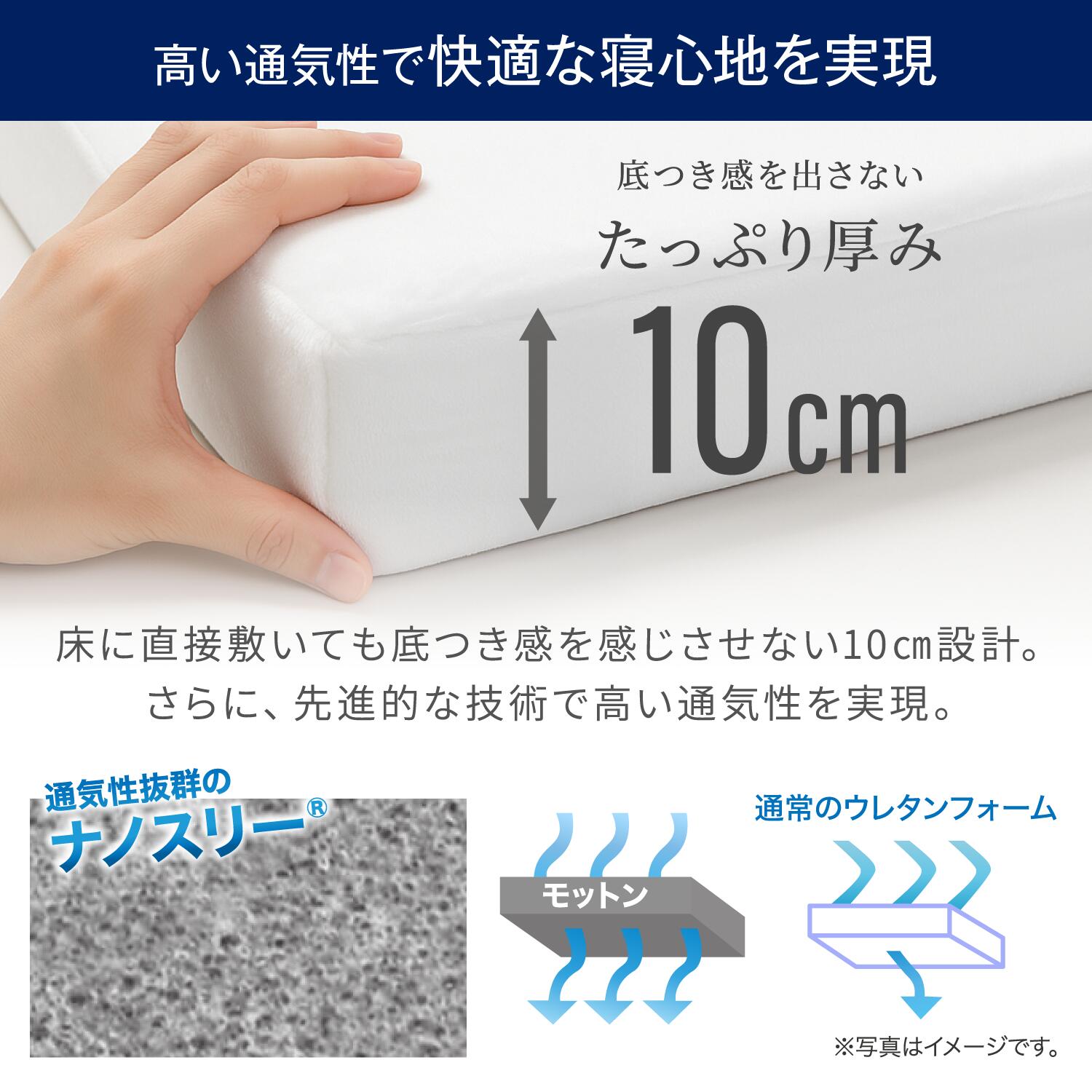 高反発マットレス「モットン」【返金保証付き】 サイズ: シングル, かたさ: 170N（レギュラー）