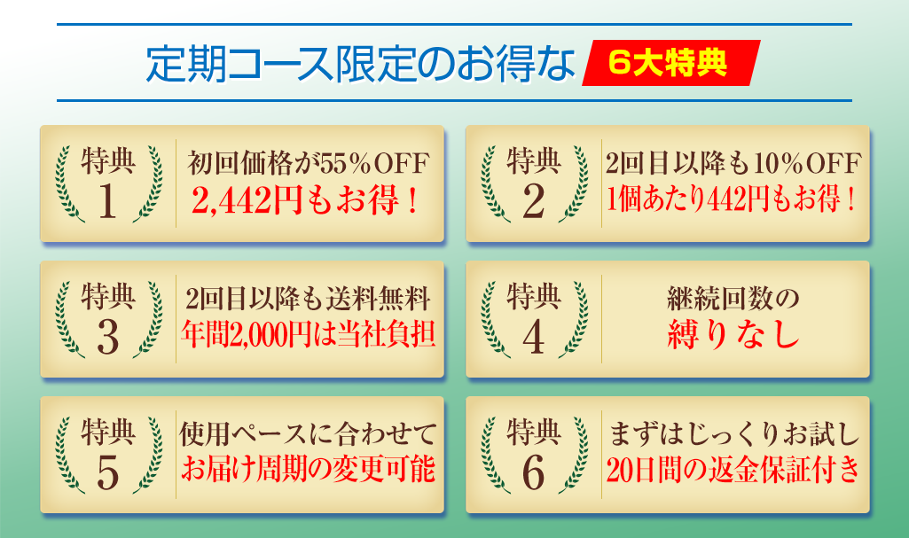 定期コース限定のお得な6大特典