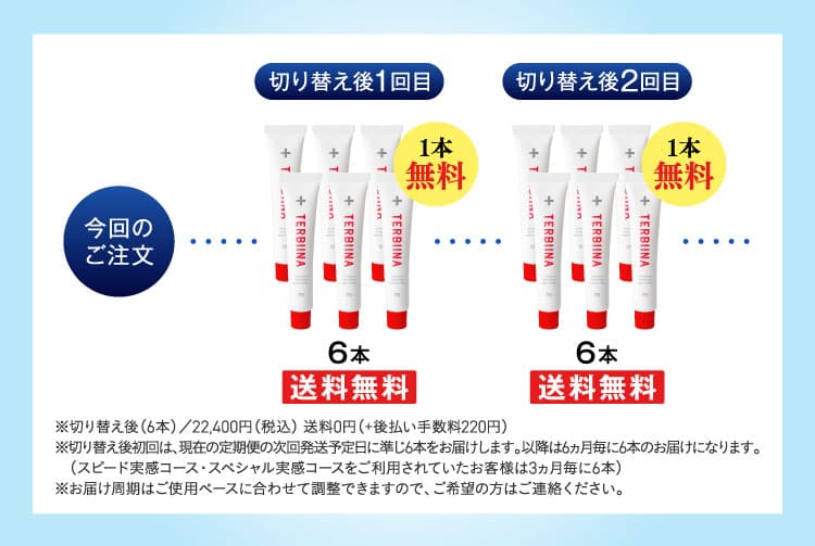切り替え後は6本お届け