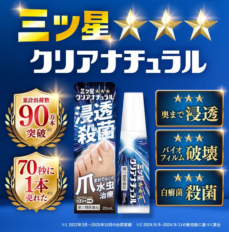 三ツ星クリアナチュラルで爪まわりを治療！