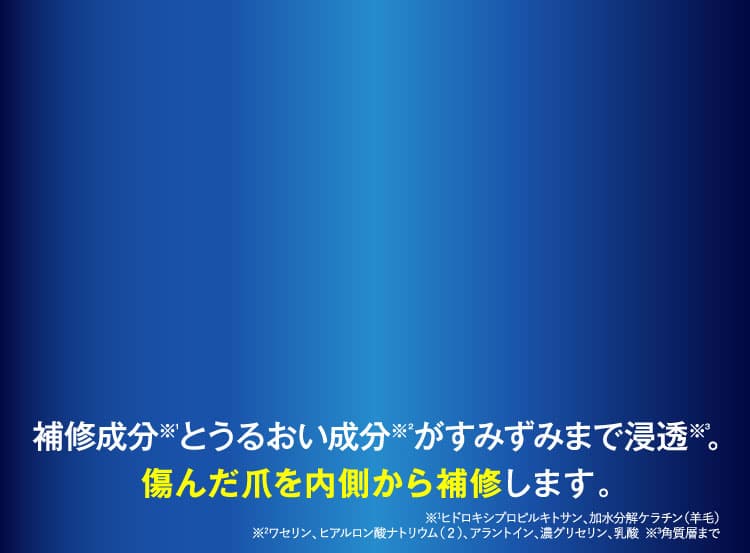 補修成分とうるおい成分がすみずみまで
