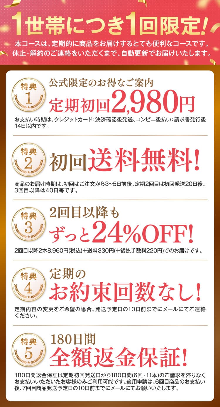 1世帯につき1回限定