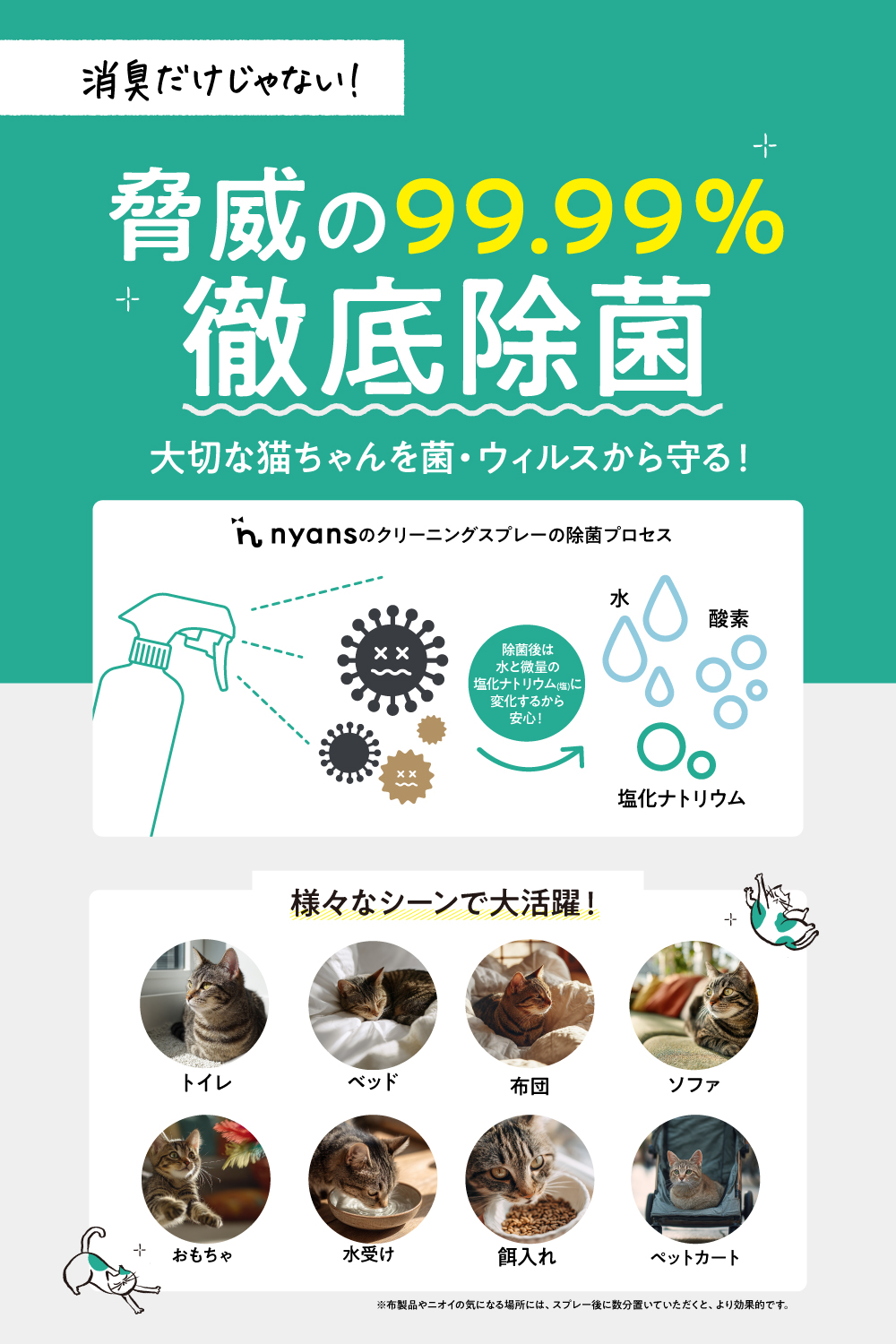 nyansの消臭除菌クリーニングスプレー サイズ: 本体（500ml）